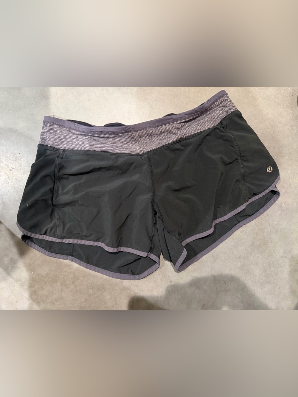 Lululemon Black Athletic Women's Shorts with Gray Trim